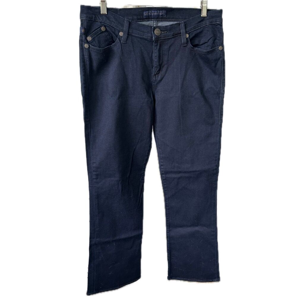 Rock & Republic Women's Kasandra Dark Wash Embellished Pockets Bootcut Jeans 12